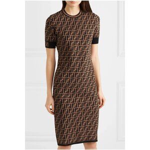 Fendi FF-Jacquard Midi Dress